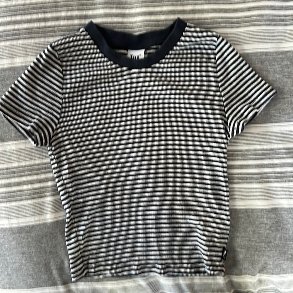 Blue and white stripe baby T. Xs  aritzia
